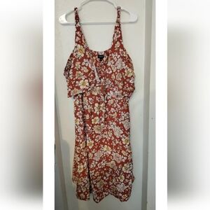 Torrid 5X Orange Floral Sleeveless Summer Dress